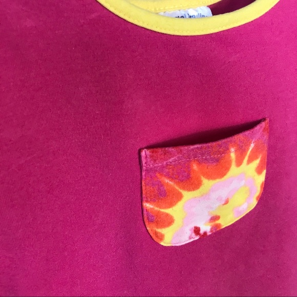 3 for $15 Kids Pink & Yellow Tie Dye Tshirt with Pocket Top by Oriental Trading - Picture 3 of 6